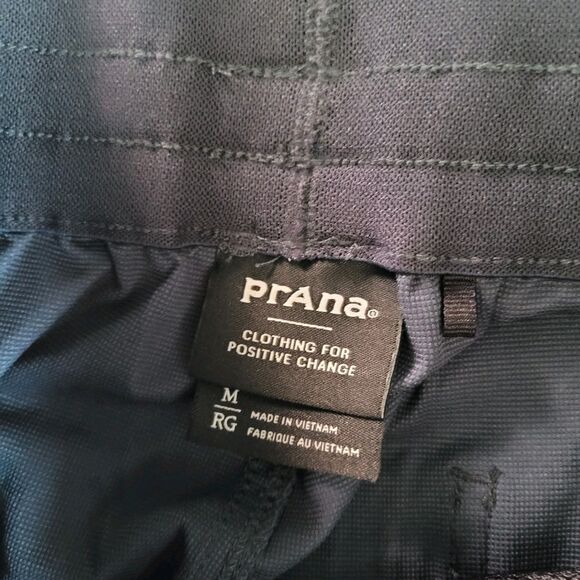Prana Womens Wonderland Rocks Pants Size Medium Navy Blue Snap Cuffs Pockets Euc - Picture 7 of 12